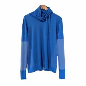 Nike Dri-Fit Womens Cowl Neck Athletic Long Sleeve Blue Top size large